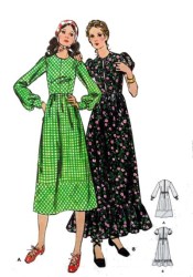 6194 BUTTERICK 1971 EMPIRE BIAS SS-LS DRESS LENGTHS PATTERN 12 34''B
